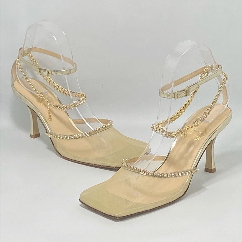 Nalebe Stellar Crystal-Embellished Ankle-Strap Pumps size 38